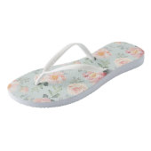 Pink Rose Pastel Garden Pattern Teenslippers (Schuin)