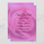 Pink Rose Petals Floral Wedding  Save The Date (Voorkant / Achterkant)