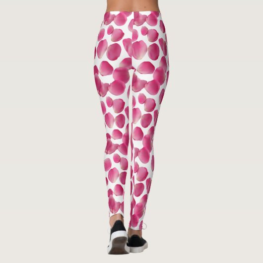 Pink Rose Petals Pattern Leggings (Achterkant)