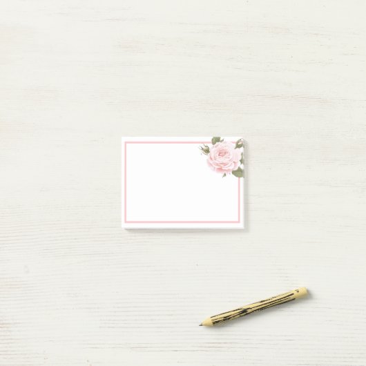 Pink Rose Post-it-Notes Post-it® Notes (Op bureau)