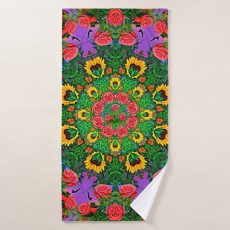 Pink Rose Rings Badhanddoek