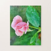 Pink Rose Rose Bud Art Puzzle (Vertical)