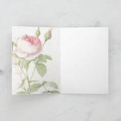 Pink Rose Rose Pierre-Joseph Redoute Carte de voeu (Intérieur)