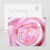 Pink Rose, Save the Date Briefkaart (Voorkant / Achterkant)