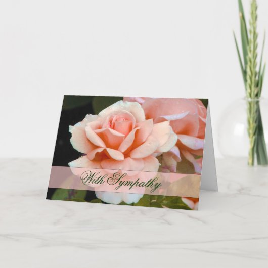 Pink Rose Sympathy Card Kaart (Voorkant)