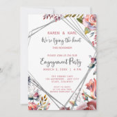 Pink Rose Terrarium Engagement Party Invitation (Devant)