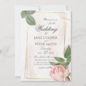 Pink rose Wedding Invitation (Devant)