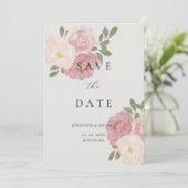 Pink Rose Wedding Save The Date (Debout devant)