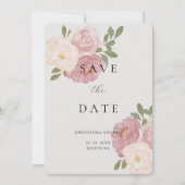 Pink Rose Wedding Save The Date (Voorkant)