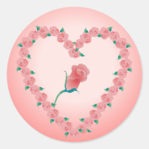 PINK ROSEBUD by SHARON SHARPE Ronde Sticker