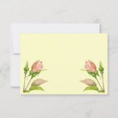 Pink Rosebud Invitation Réponse Modèle (Dos)