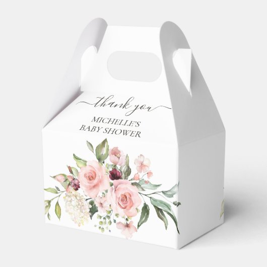 Pink Roses Baby shower Dank u Bedankdoosjes (Achterkant)