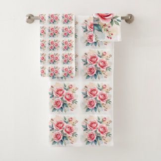 Pink Roses Beautiful Luxury Modern Collection Bad Handdoek