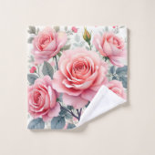 Pink Roses Beautiful Luxury Trendy Collection Bad Handdoek (Wasdoekje)