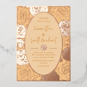 Pink Roses bruiloft Folie uitnodiging (Voorkant)