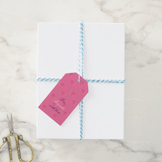 Pink roses cadeaulabel