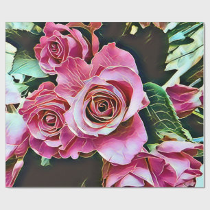 PINK ROSES CADEAUPAPIER