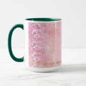 Pink Roses Damask Grunge - Mok, Beker Mok (Links)