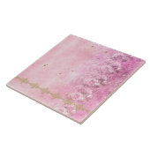 Pink Roses Damask Grunge - Tegel Tegeltje (Zijkant)