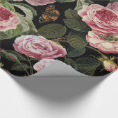 PINK ROSES EN GEEL BUTTERFLIES CADEAUPAPIER (Hoek)