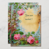 PINK ROSES EN JASMINES, perkament Kaart (Voorkant / Achterkant)