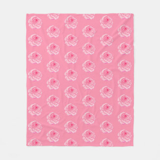Pink roses fleece deken