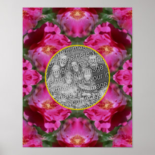Pink Roses Floral Abstract Lijst Uw foto toevoegen Poster