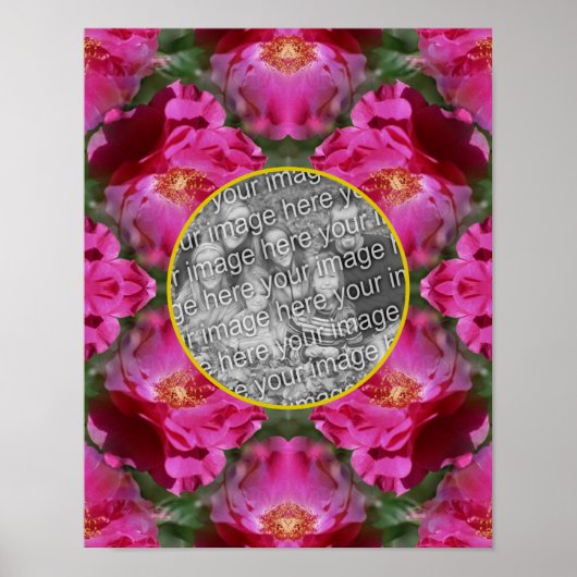 Pink Roses Floral Abstract Lijst Uw foto toevoegen Poster (Voorkant)