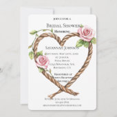 Pink Roses Floral Heart Zuidwest Vrijgezellenfeest Kaart (Voorkant)