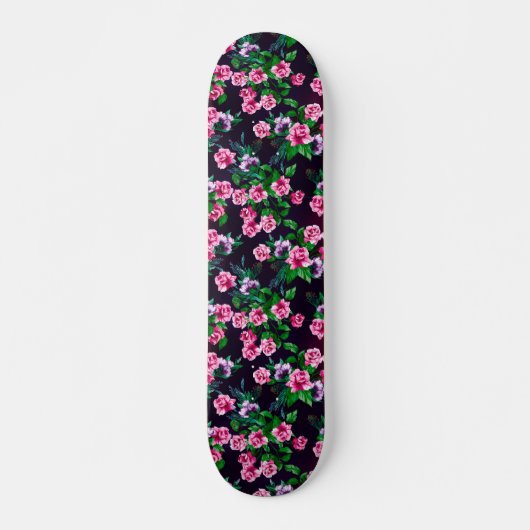 PINK ROSES FLORAL SKATEBOARD (Voorkant)