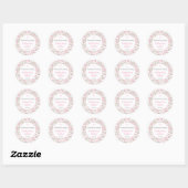 Pink Roses Girl baptism thank you sticker (Feuille)