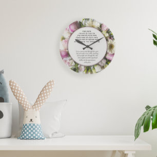 Pink Roses Home Blessing Hebrew and English Grote Klok