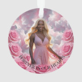 Pink Roses Memorial Christmas Tree Ornament (dos)