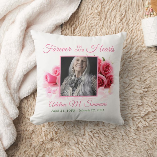 Pink Roses Memorial Pillow Kussen (Deken)