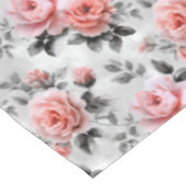 Pink Roses On Gray  Tafelkleed (Gekanteld)