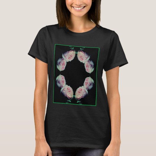 Pink Roses Pair Abstract T-shirt (Voorkant)
