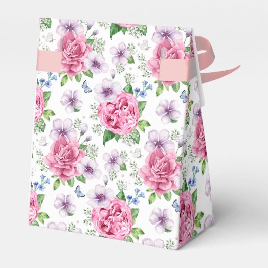 Pink Roses Party Bedankdoosjes (Achterkant)
