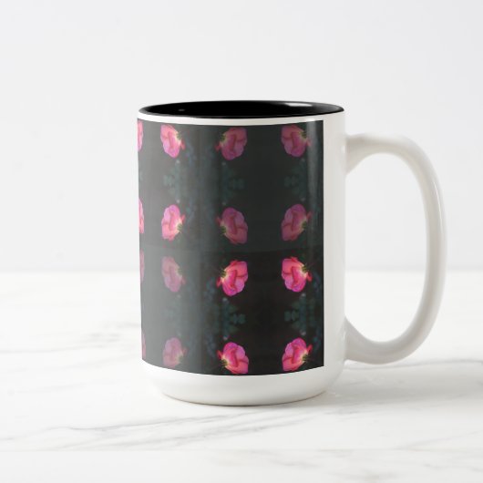 Pink Roses Pattern Tweekleurige Koffiemok (Rechts)