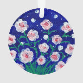Pink Roses Personalized Acrylic Ornament (dos)