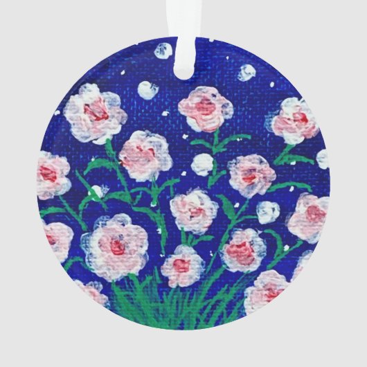 Pink Roses Personalized Acrylic Ornament (dos)