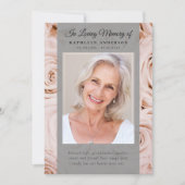 Pink Roses Photo Memorial Service Programme (Devant)