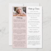 Pink Roses Photo Memorial Service Programme (Dos)