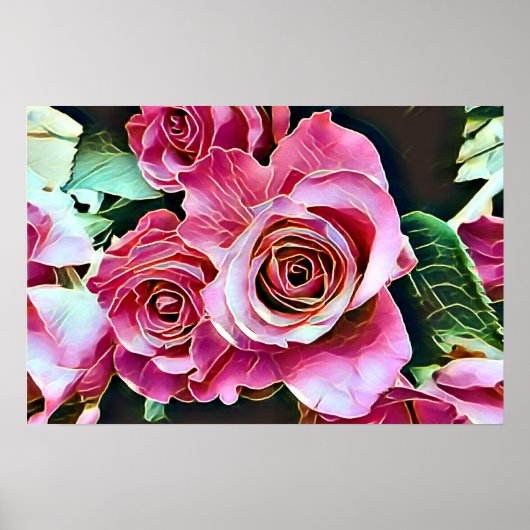 PINK ROSES POSTER (Voorkant)