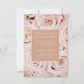 Pink Roses-script Sympathy Memorial Funeral Bedankkaart (Achterkant)