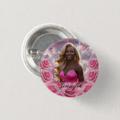 Pink Roses Sky Memorial Button Pink Sky Memorial (Voorkant /achterkant)