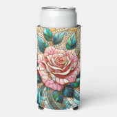 Pink Roses Stained Glass Mosaic Monogram (Seltzer Voorkant)