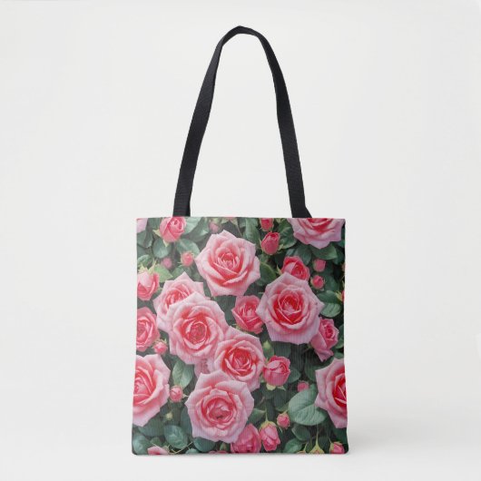 Pink Roses Tote Bag (Devant)