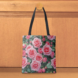 Pink Roses Tote Bag