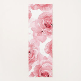 Pink Roses Watercolor Floral Blush Botanical Yogamat