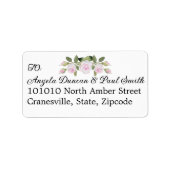 Pink Roses Wedding Address Label for RSVP (Voorkant)
